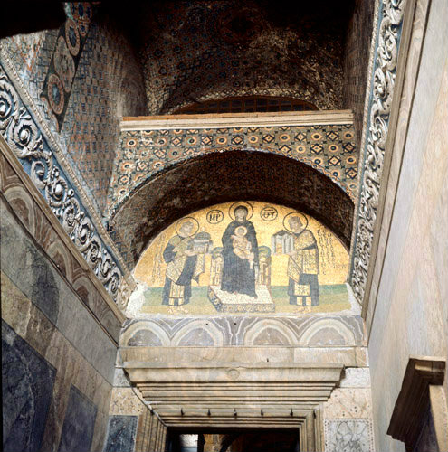 Turkey Istanbul Hagia Sophia, St Justinian, the Virgin and Child and St Constantine 986-994